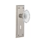 Nostalgic Warehouse Vintage Crystal Victorian Vintage Skeleton Key Retrofit Door Knob Set with New York Rose Satin Nickel
