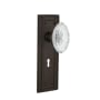 Nostalgic Warehouse Vintage Crystal Victorian Privacy Door Knob Set with Mission Rose, 2-3/8" Backset and Decorative Keyhole Oil-Rubbed Bronze