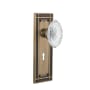 Nostalgic Warehouse Vintage Crystal Victorian Privacy Door Knob Set with Mission Rose, 2-3/8" Backset and Decorative Keyhole Antique Brass