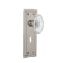 Nostalgic Warehouse Vintage Crystal Victorian Privacy Door Knob Set with Mission Rose, 2-3/8" Backset and Decorative Keyhole Satin Nickel