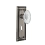 Nostalgic Warehouse Vintage Crystal Victorian Privacy Door Knob Set with Mission Rose, 2-3/8" Backset and Decorative Keyhole Antique Pewter
