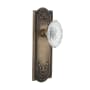 Nostalgic Warehouse Vintage Crystal Victorian Single Dummy Door Knob with Meadows Rose Antique Brass