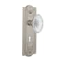 Nostalgic Warehouse Vintage Crystal Victorian Vintage Skeleton Key Retrofit Door Knob Set with Meadows Rose Satin Nickel