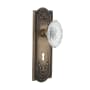 Nostalgic Warehouse Vintage Crystal Victorian Vintage Skeleton Key Retrofit Door Knob Set with Meadows Rose Antique Brass