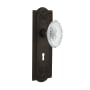 Nostalgic Warehouse Vintage Crystal Victorian Vintage Skeleton Key Retrofit Door Knob Set with Meadows Rose Oil-Rubbed Bronze