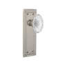 Nostalgic Warehouse Vintage Crystal Victorian Dummy Door Knob Set with Mission Rose Satin Nickel