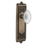 Nostalgic Warehouse Vintage Crystal Victorian Passage Door Knob Set with Egg & Dart Rose and 2-3/8" Backset Antique Brass