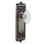 Nostalgic Warehouse Vintage Crystal Victorian Passage Door Knob Set with Egg & Dart Rose and 2-3/8" Backset Antique Pewter
