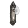 Nostalgic Warehouse Vintage Crystal Victorian Vintage Skeleton Key Retrofit Door Knob Set with Victorian Rose Antique Pewter