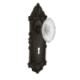 Nostalgic Warehouse Vintage Crystal Victorian Vintage Skeleton Key Retrofit Door Knob Set with Victorian Rose Oil-Rubbed Bronze