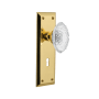 Nostalgic Warehouse Vintage Crystal Victorian Vintage Skeleton Key Retrofit Door Knob Set with New York Rose Unlacquered Brass