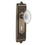 Nostalgic Warehouse Vintage Crystal Victorian Passage Door Knob Set with Egg & Dart Rose, 2-3/4" Backset and Decorative Keyhole Antique Brass