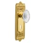 Nostalgic Warehouse Vintage Crystal Victorian Passage Door Knob Set with Egg & Dart Rose, 2-3/4" Backset and Decorative Keyhole Polished Brass