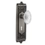Nostalgic Warehouse Vintage Crystal Victorian Passage Door Knob Set with Egg & Dart Rose, 2-3/4" Backset and Decorative Keyhole Antique Pewter