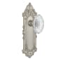 Nostalgic Warehouse Vintage Crystal Victorian Passage Door Knob Set with Victorian Rose and 2-3/4" Backset Satin Nickel
