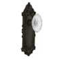Nostalgic Warehouse Vintage Crystal Victorian Passage Door Knob Set with Victorian Rose and 2-3/4" Backset Oil-Rubbed Bronze