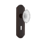 Nostalgic Warehouse Vintage Crystal Victorian Passage Door Knob Set with Deco Rose, 2-3/4" Backset and Decorative Keyhole Timeless Bronze