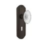 Nostalgic Warehouse Vintage Crystal Victorian Passage Door Knob Set with Deco Rose, 2-3/4" Backset and Decorative Keyhole Oil-Rubbed Bronze