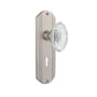 Nostalgic Warehouse Vintage Crystal Victorian Passage Door Knob Set with Deco Rose, 2-3/4" Backset and Decorative Keyhole Satin Nickel