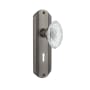 Nostalgic Warehouse Vintage Crystal Victorian Passage Door Knob Set with Deco Rose, 2-3/4" Backset and Decorative Keyhole Antique Pewter