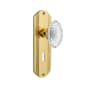 Nostalgic Warehouse Vintage Crystal Victorian Passage Door Knob Set with Deco Rose, 2-3/4" Backset and Decorative Keyhole Polished Brass