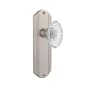 Nostalgic Warehouse Vintage Crystal Victorian Passage Door Knob Set with Deco Rose and 2-3/4" Backset Satin Nickel