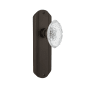 Nostalgic Warehouse Vintage Crystal Victorian Passage Door Knob Set with Deco Rose and 2-3/4" Backset Oil-Rubbed Bronze