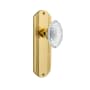 Nostalgic Warehouse Vintage Crystal Victorian Passage Door Knob Set with Deco Rose and 2-3/4" Backset Polished Brass