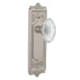 Nostalgic Warehouse Vintage Crystal Victorian Privacy Door Knob Set with Egg & Dart Rose and 2-3/8" Backset Satin Nickel