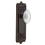 Nostalgic Warehouse Vintage Crystal Victorian Privacy Door Knob Set with Egg & Dart Rose and 2-3/8" Backset Timeless Bronze