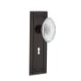 Nostalgic Warehouse Vintage Crystal Victorian Privacy Door Knob Set with Mission Rose, 2-3/8" Backset and Decorative Keyhole Timeless Bronze