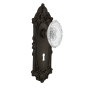 Nostalgic Warehouse Vintage Crystal Victorian Passage Door Knob Set with Victorian Rose, 2-3/4" Backset and Decorative Keyhole Oil-Rubbed Bronze