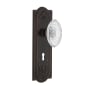 Nostalgic Warehouse Vintage Crystal Victorian Passage Door Knob Set with Meadows Rose, 2-3/8" Backset and Decorative Keyhole Timeless Bronze
