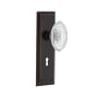 Nostalgic Warehouse Vintage Crystal Victorian Privacy Door Knob Set with New York Rose, 2-3/4" Backset and Decorative Keyhole Timeless Bronze