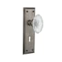 Nostalgic Warehouse Vintage Crystal Victorian Privacy Door Knob Set with New York Rose, 2-3/4" Backset and Decorative Keyhole Antique Pewter