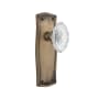 Nostalgic Warehouse Vintage Crystal Victorian Dummy Door Knob Set with Prairie Rose Antique Brass