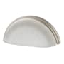 Nostalgic Warehouse Vintage Restoration Fluted 3 Inch Center to Center Cup Cabinet Pull - Frosted Milk Glass Satin Nickel