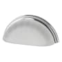 Nostalgic Warehouse Vintage Restoration Fluted 3 Inch Center to Center Cup Cabinet Pull - Frosted Milk Glass Bright Chrome
