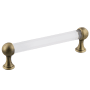 Nostalgic Warehouse Crystal 5 Inch Center to Center Handle Cabinet Pull Antique Brass