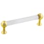 Nostalgic Warehouse Crystal 5 Inch Center to Center Handle Cabinet Pull Polished Brass
