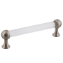 Nostalgic Warehouse Crystal 5 Inch Center to Center Handle Cabinet Pull Satin Nickel