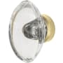 Nostalgic Warehouse Oval Clear Crystal 1-1/8 Inch Mushroom Cabinet Knob Satin Brass