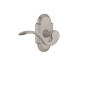 Nostalgic Warehouse Manor Right Handed Passage Door Lever Set with Cottage Rose for 2-3/8" Backset Doors Satin Nickel