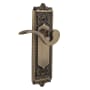 Nostalgic Warehouse Manor Passage Door Lever Set with Egg & Dart Rose for 2-3/4" Backset Doors Antique Brass