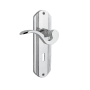 Nostalgic Warehouse Manor Passage Door Lever Set with Deco Rose and Decorative Keyhole for 2-3/8" Backset Doors Bright Chrome