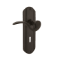 Nostalgic Warehouse Manor Passage Door Lever Set with Deco Rose and Decorative Keyhole for 2-3/8" Backset Doors Oil-Rubbed Bronze