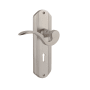 Nostalgic Warehouse Manor Passage Door Lever Set with Deco Rose and Decorative Keyhole for 2-3/8" Backset Doors Satin Nickel