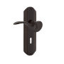 Nostalgic Warehouse Manor Passage Door Lever Set with Deco Rose and Decorative Keyhole for 2-3/8" Backset Doors Timeless Bronze