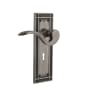 Nostalgic Warehouse Manor Passage Door Lever Set with Mission Rose and Decorative Keyhole for 2-3/4" Backset Doors Antique Pewter