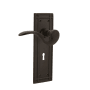 Nostalgic Warehouse Manor Passage Door Lever Set with Mission Rose and Decorative Keyhole for 2-3/4" Backset Doors Oil-Rubbed Bronze